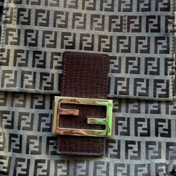 Fendi 2006 Zucchino monogram baguette crossbody bag - Picture 15 of 16